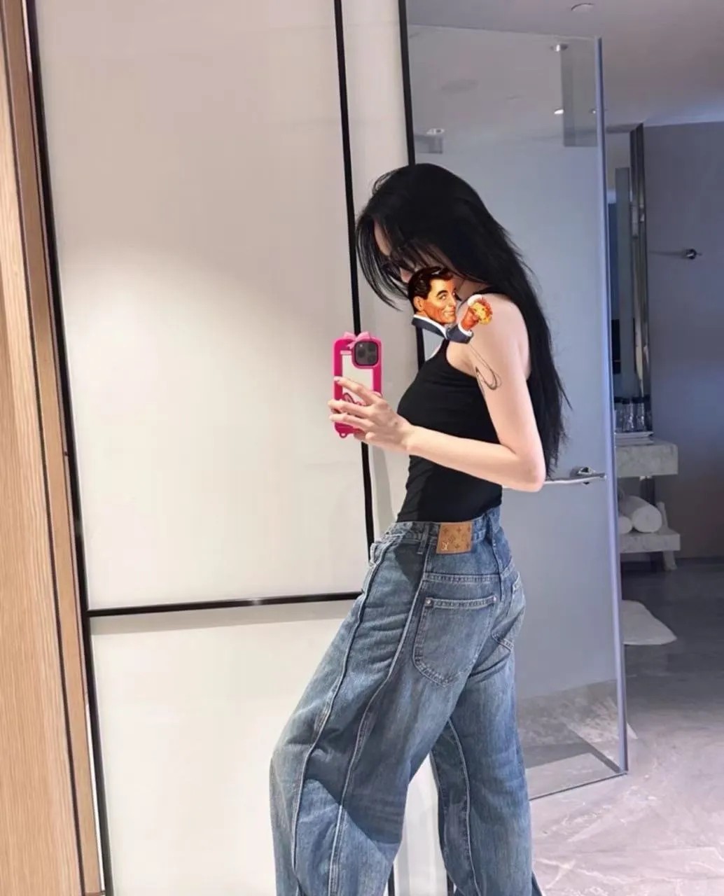 Louis Vuitton/Louis Vuitton 25Fw wavy line washed jeans